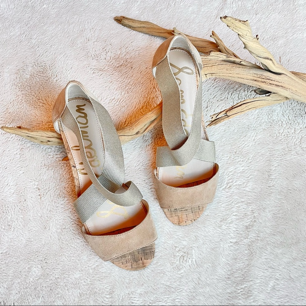 Sam Edelman Wedge Sandals Gold/Tan